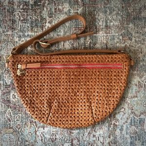 Clare V Grande Fanny Tan Rattan Leather Bag